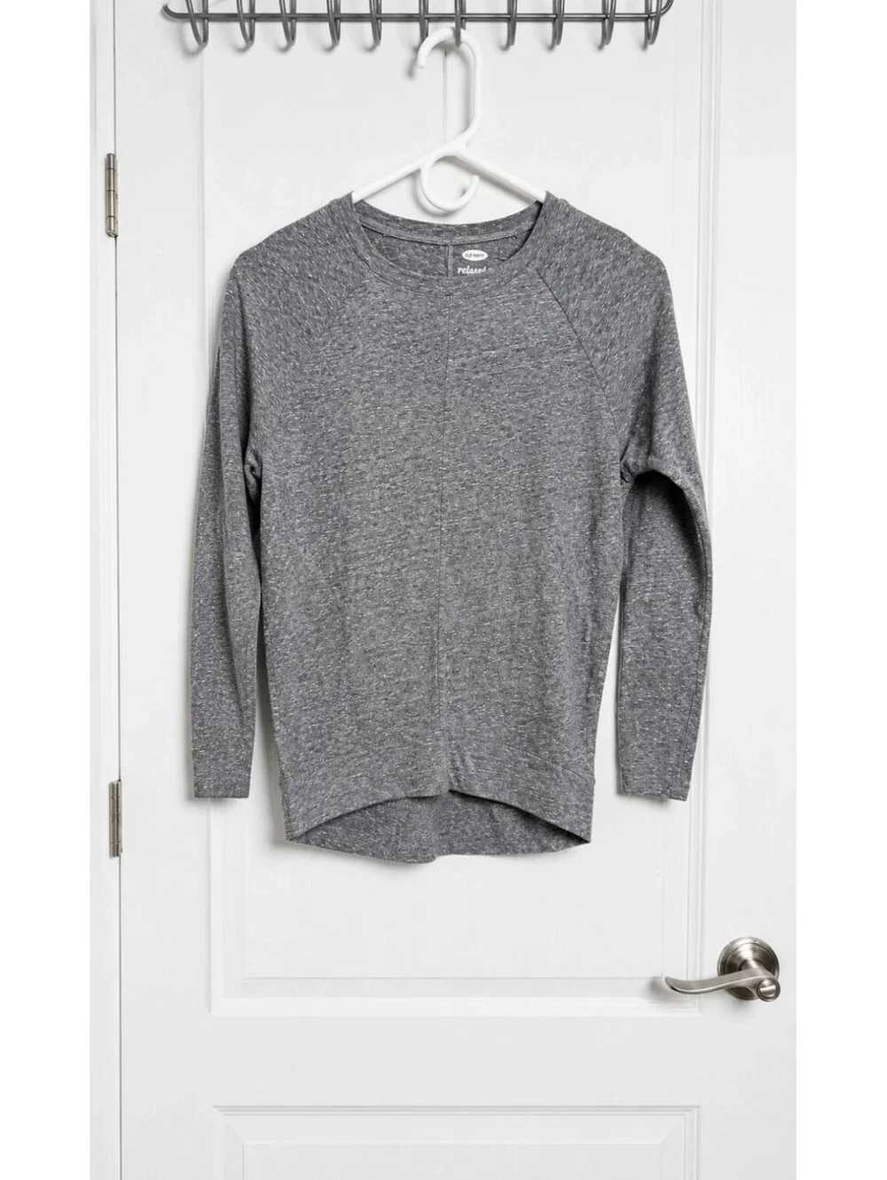 Old Navy Girls Relaxed Gray Heather Long Sleeve Top Size M 8